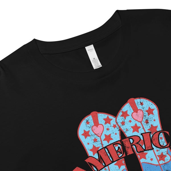 'America Spirit Cowboy Boots' Women's Crop Top