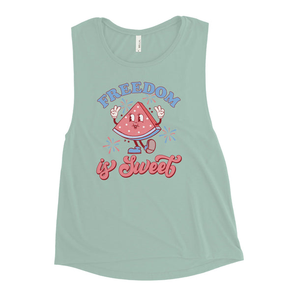 'Freedom Is Sweet' Muscle Tank