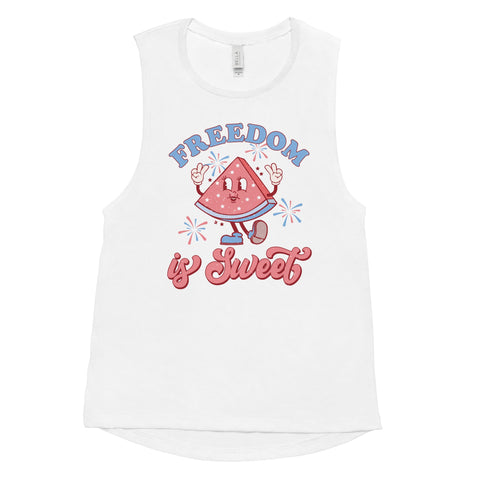 'Freedom Is Sweet' Muscle Tank